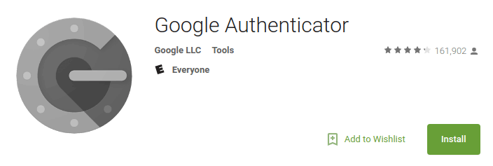 picture of Google Authenticator app in app store